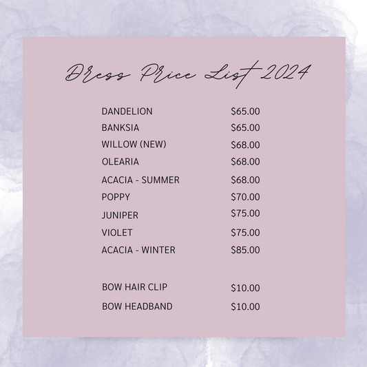 Dress Price List