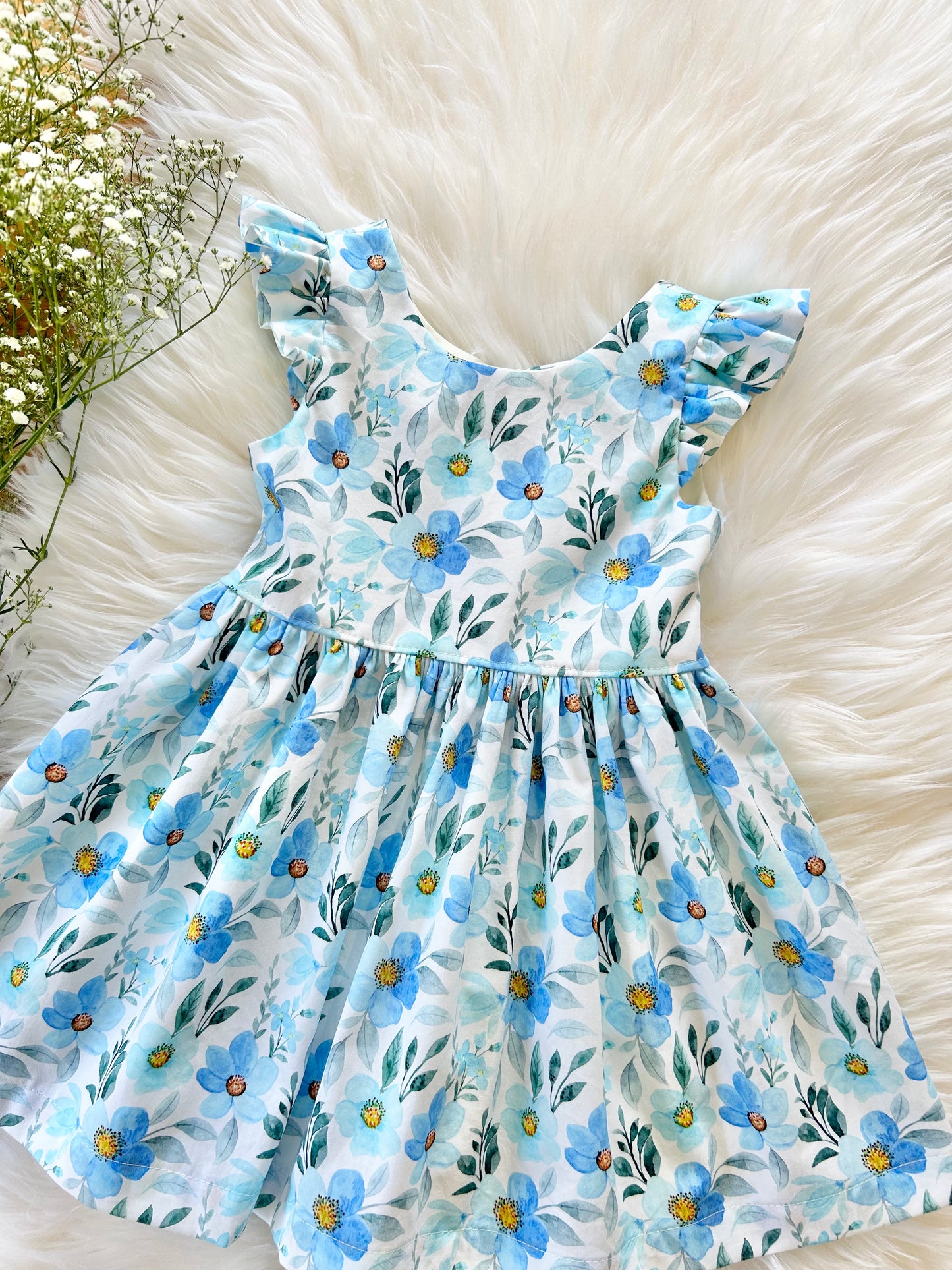 Dandelion dress: Blue Floral (Please select size)