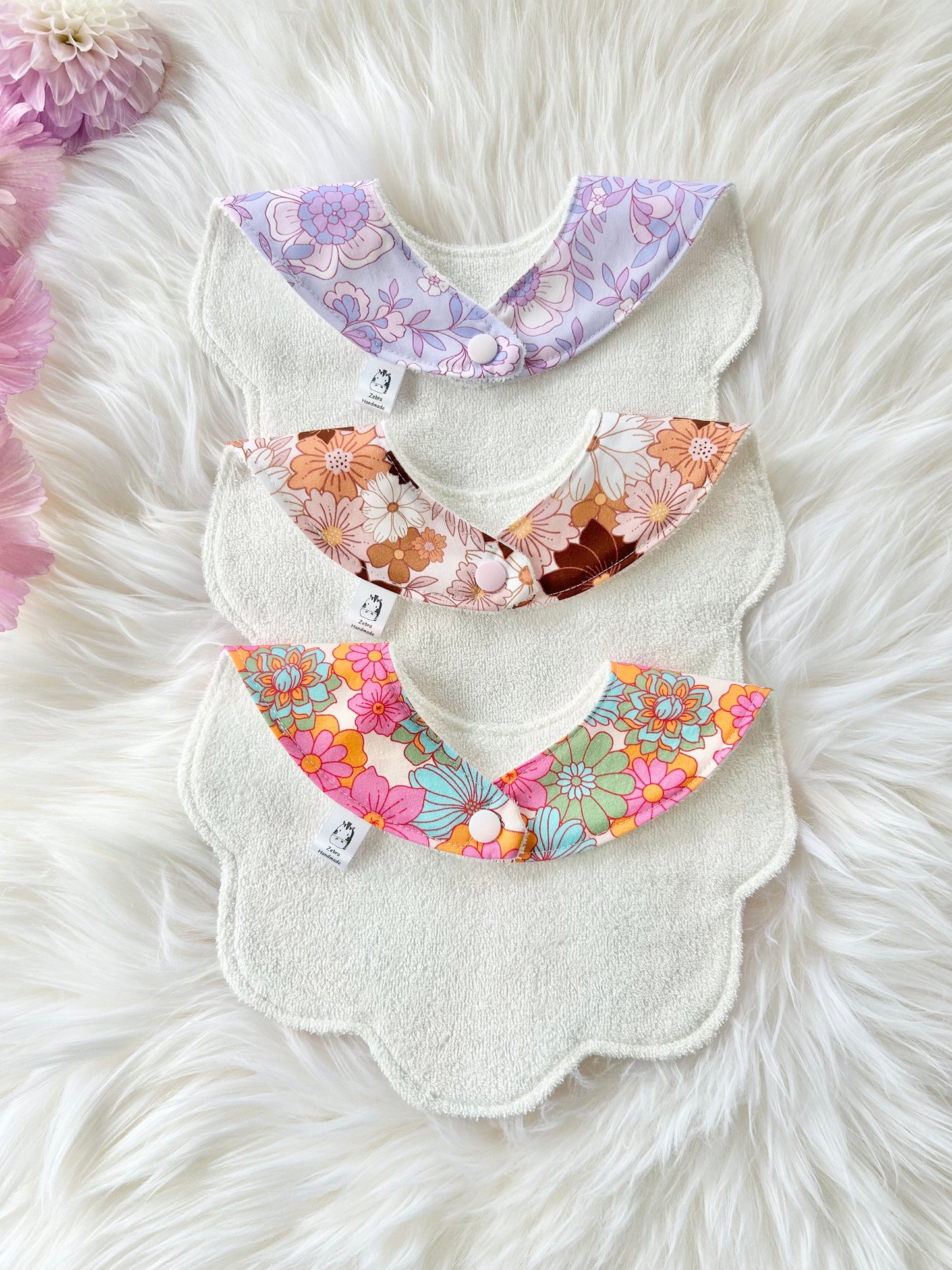 Adorable Baby Girl Bib, Scalloped Style Bib: Matilda