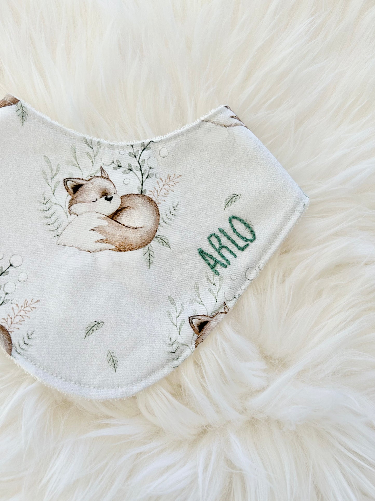 Personalised Baby Bib: Fox