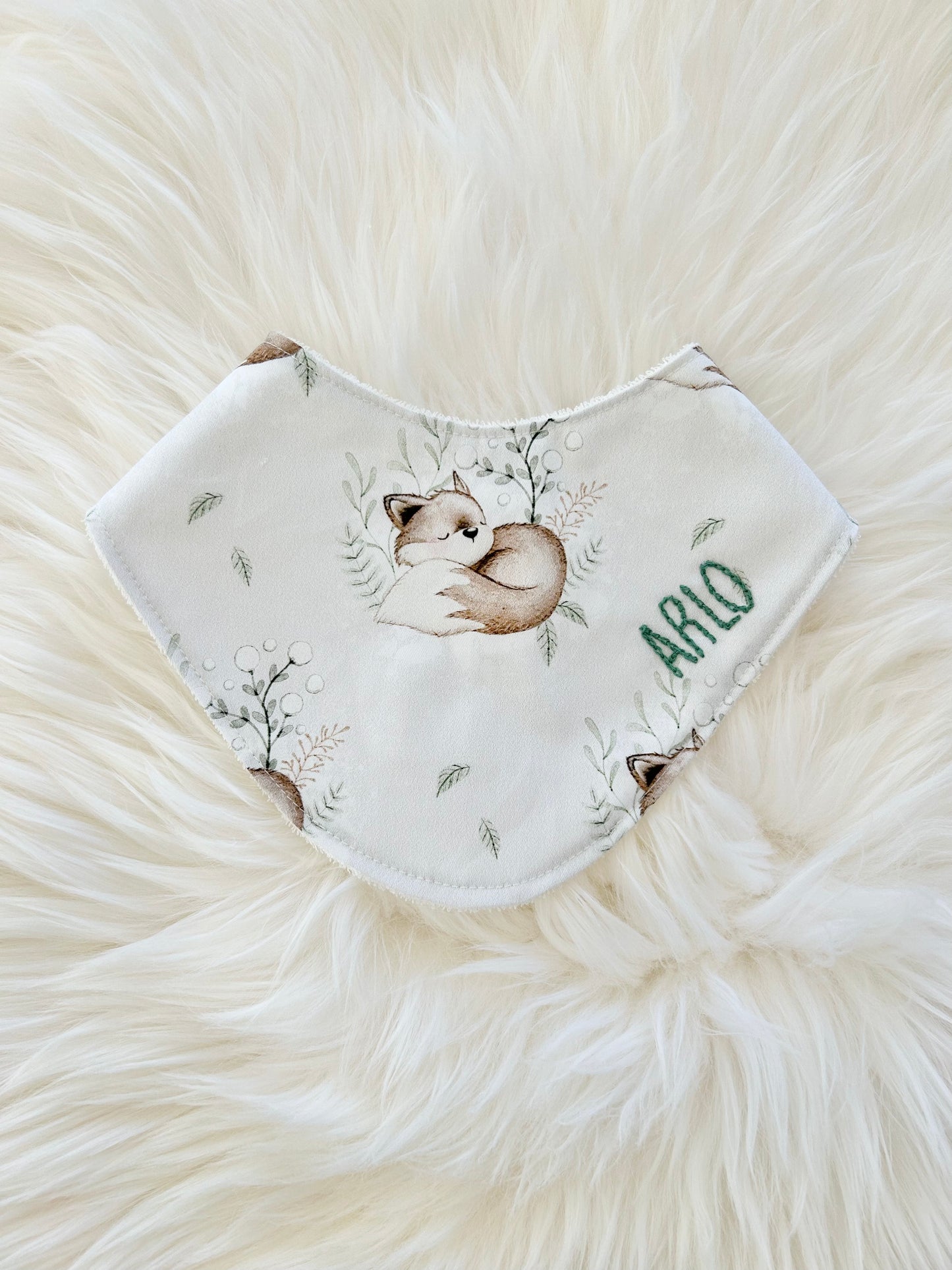 Personalised Baby Bib: Fox