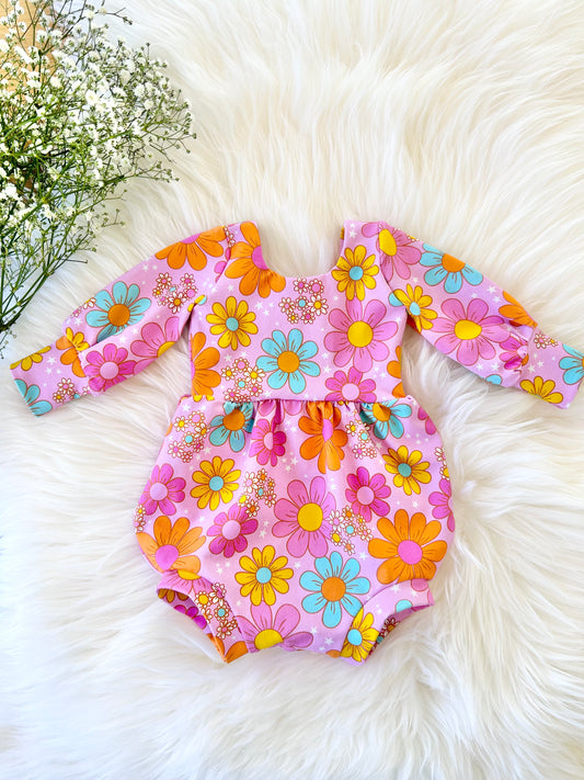 Brielle bubble romper-winter: Groovy Pink