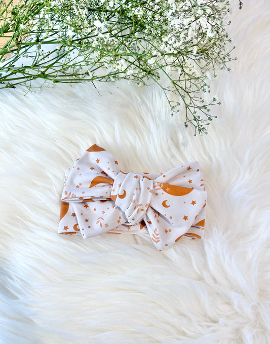 Oversized Bow Headband, Top Knots, Baby Girl Bow: Botanical Moon