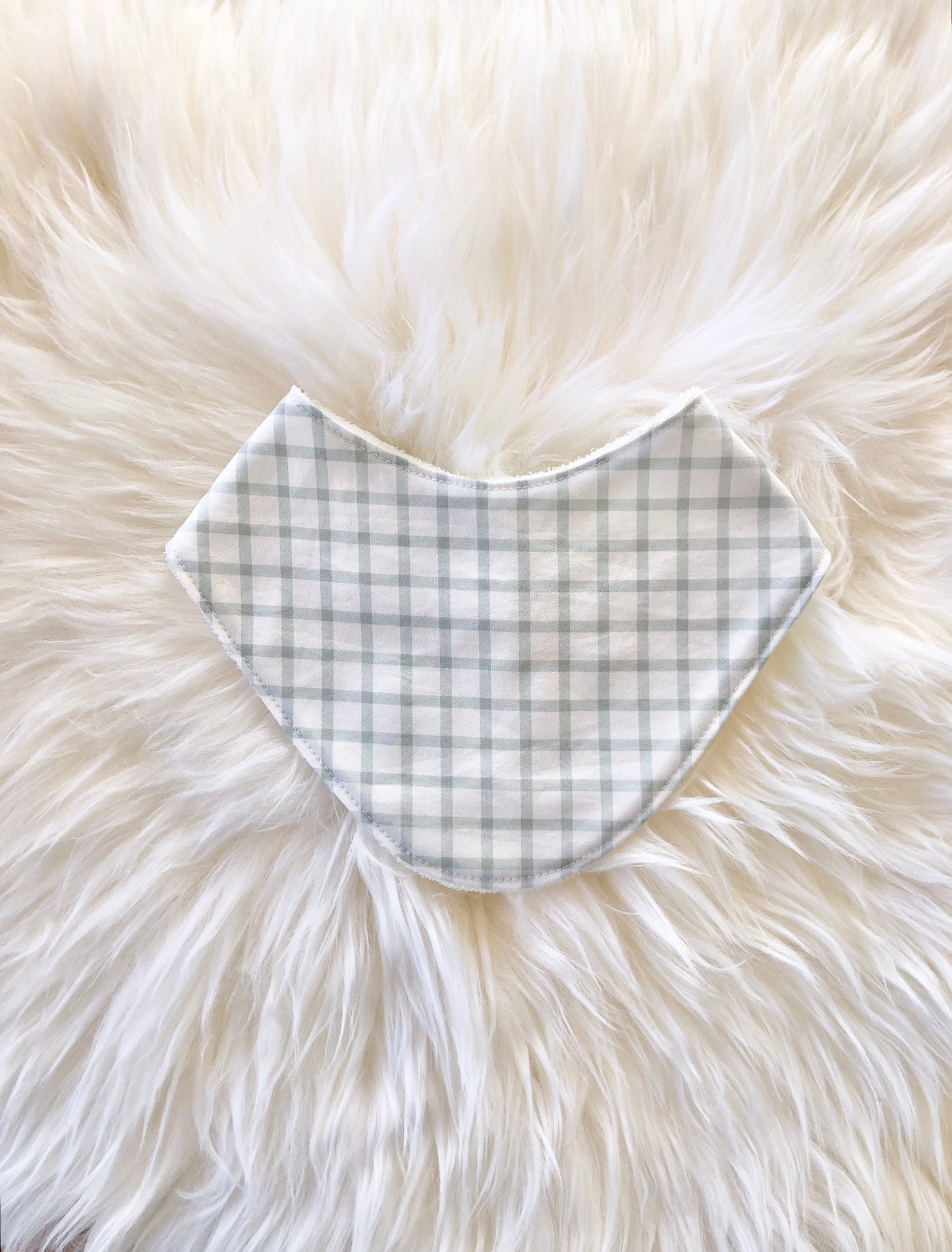 Gender Neutral Sage Gingham Bib - Cute Bandana Style for New Moms and Babies, Baby Shower Gift