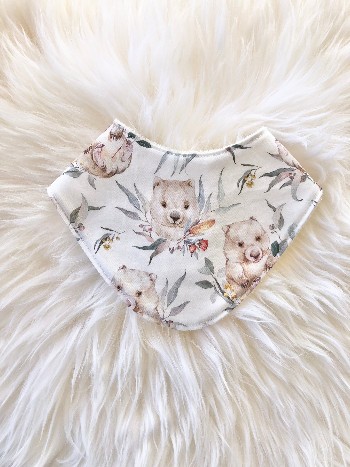 Gender Neutral Wombat Bib - Cute Bandana Style for New Moms and Babies