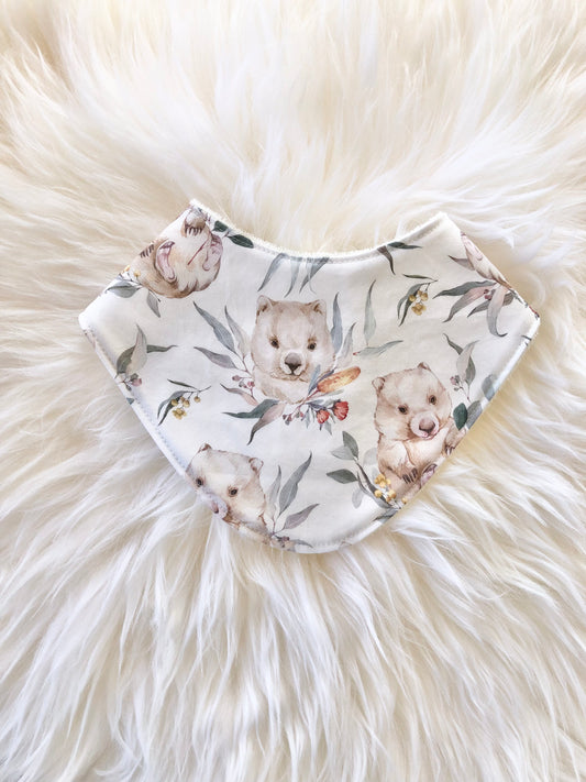 Gender Neutral Wombat Bib - Cute Bandana Style for New Moms and Babies