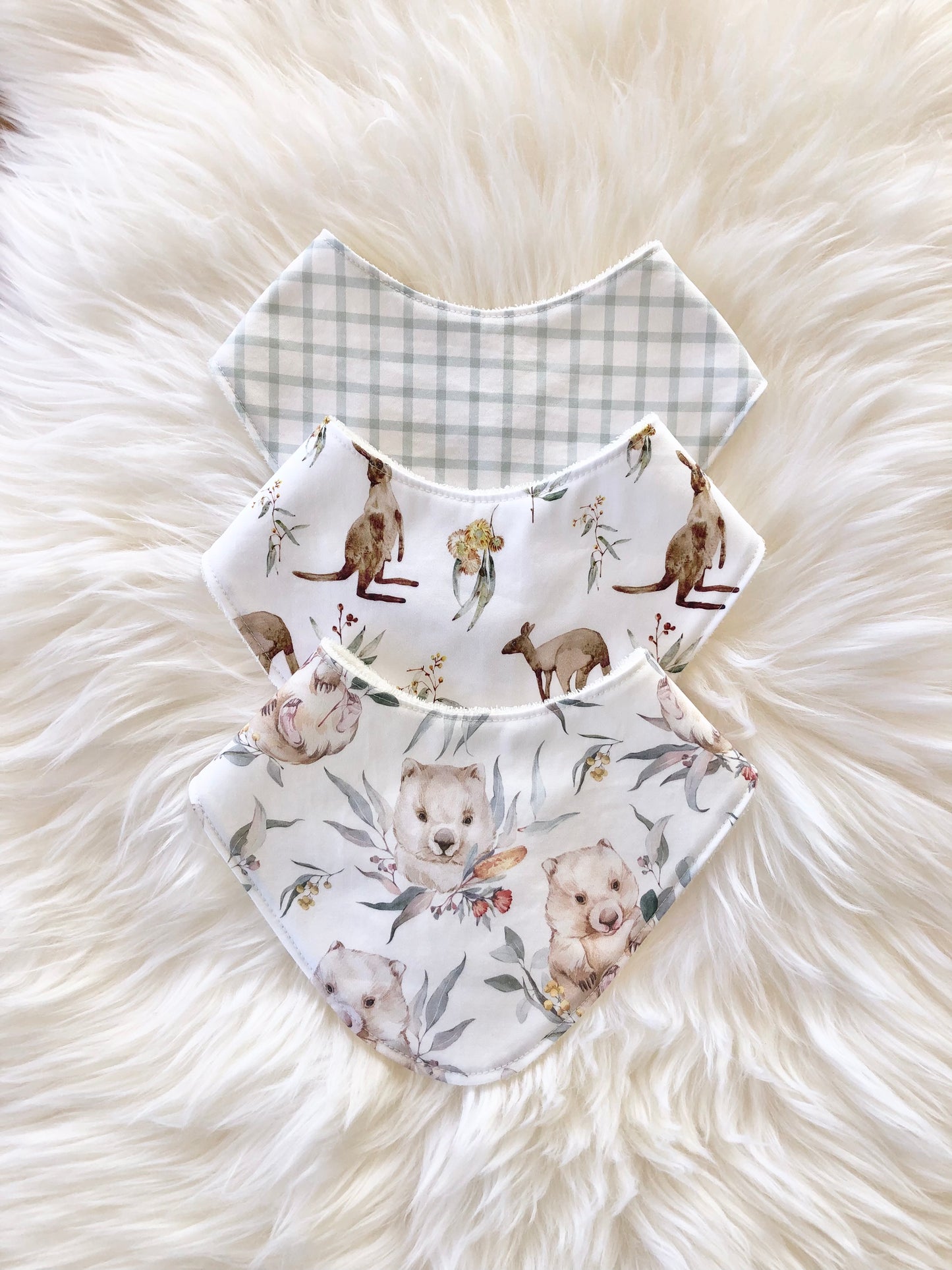 Gender Neutral Wombat Bib - Cute Bandana Style for New Moms and Babies