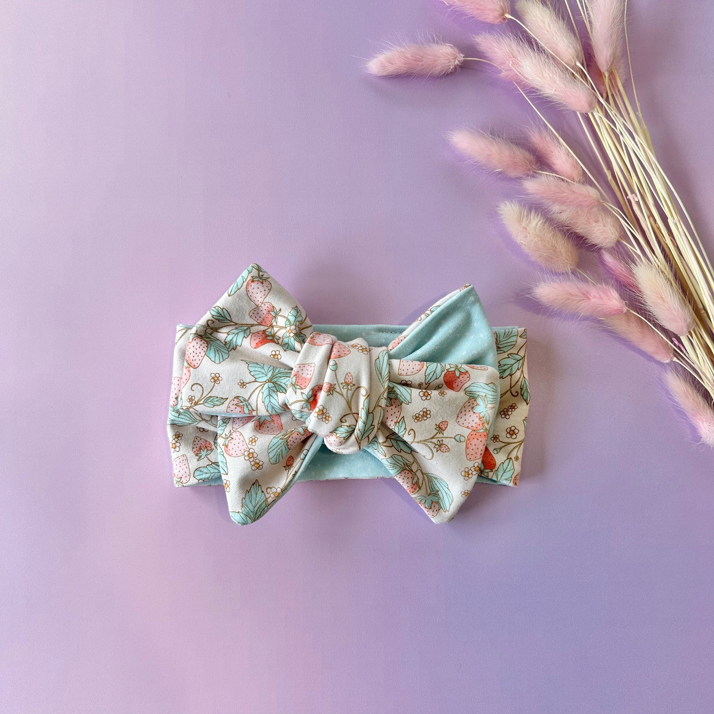 Oversized Bow Headband, Top Knots, Baby Girl Bow: Strawberry Bliss