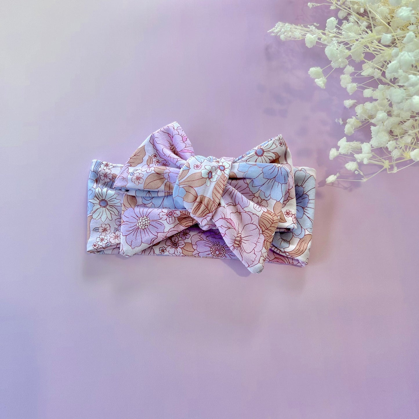 Oversized Bow Headband, Top Knots, Baby Girl Bow: Mia Lilac