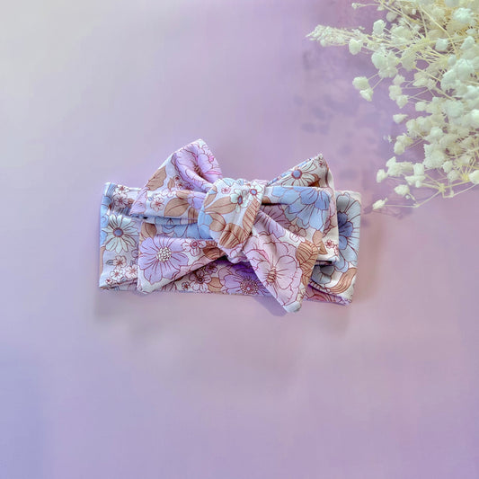 Oversized Bow Headband, Top Knots, Baby Girl Bow: Mia Lilac