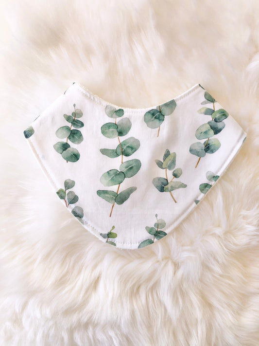 Gender Neutral Eucalyptus Bib - Cute Bandana Style for New Moms and Babies, Baby Shower Gift