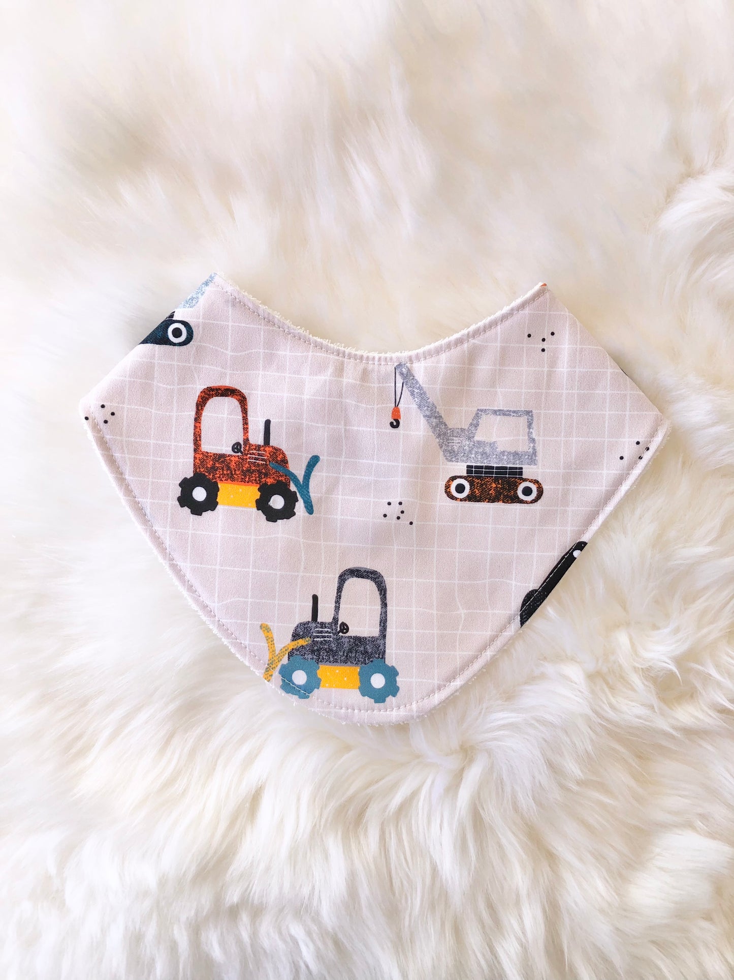 Gender Neutral Digger Bib - Cute Bandana Style for New Moms and Babies, Baby Shower Gift