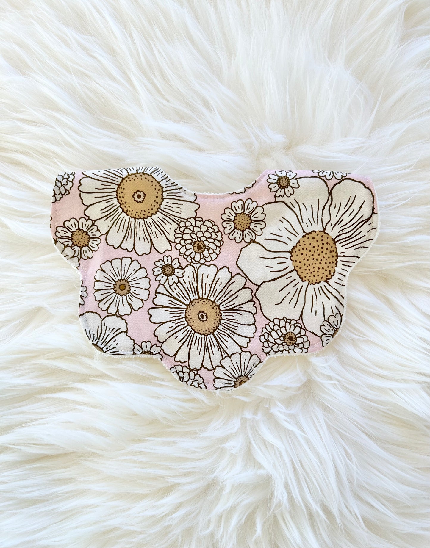 Adorable Baby Girl Bib, Scalloped Style Bib: Vintage Floral