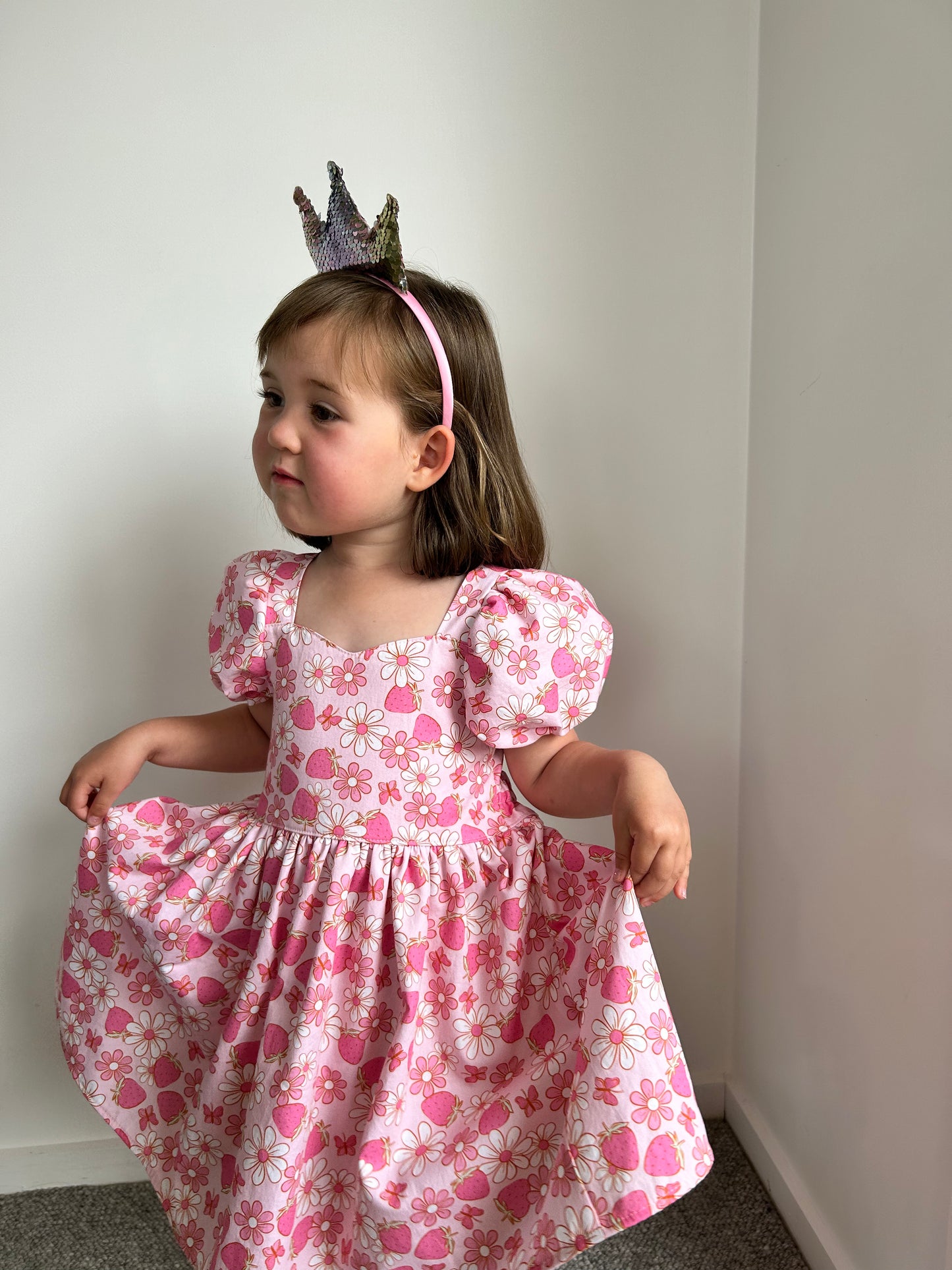 Willow dress: Strawberry & Daisy Size 1