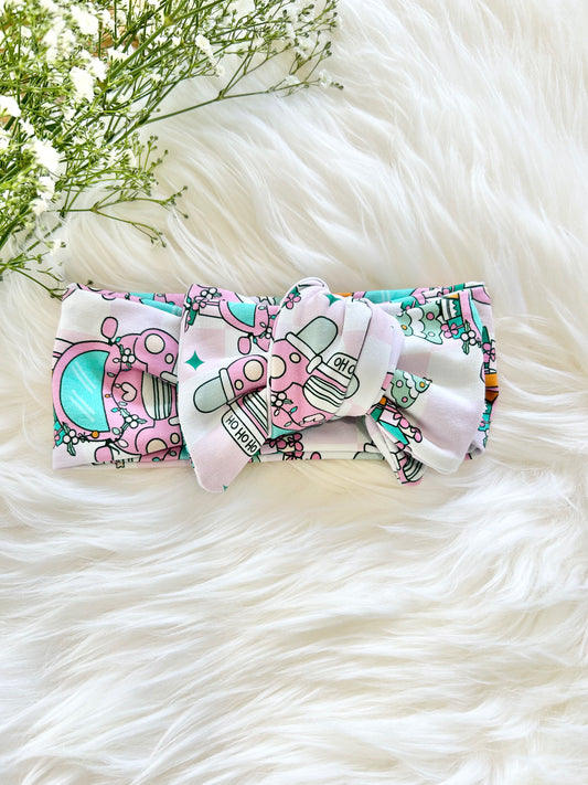 Oversized Bow Headband, Top Knots, Baby Girl Bow: Christmas Car