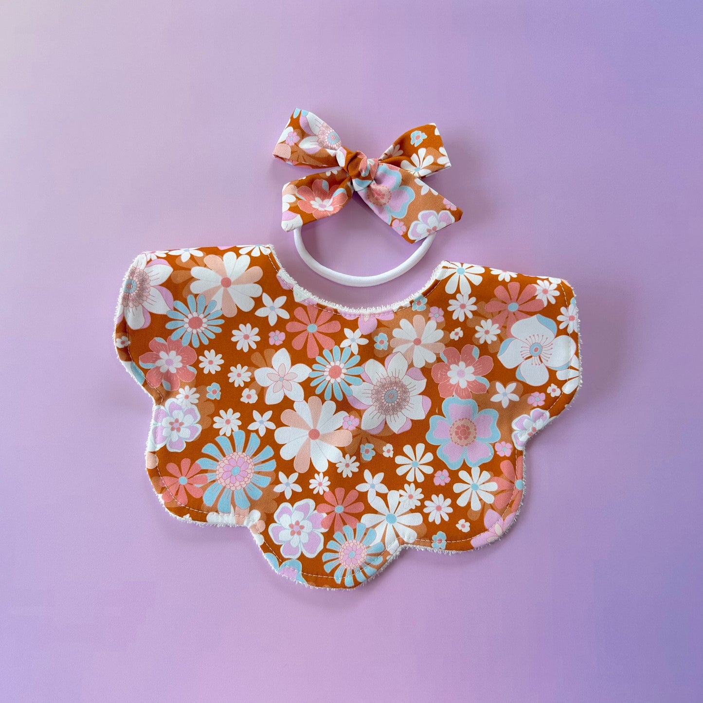 Adorable Baby Girl Bib, Scalloped Style Bib: Penelope