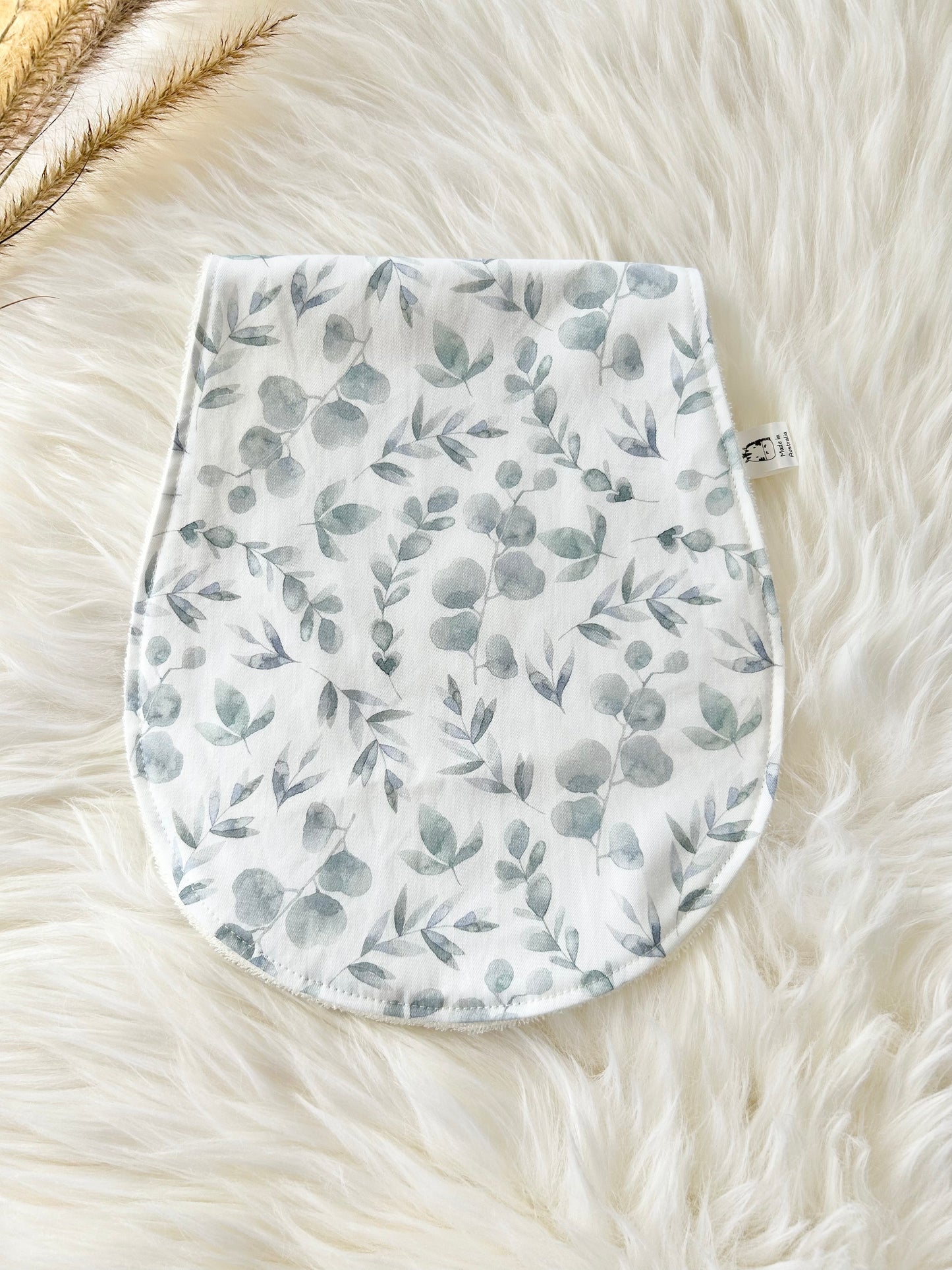 Silver Eucalyptus Baby Burp Cloth