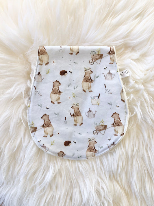 Gardener Bear Baby Burp Cloth