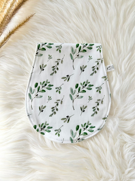 Olive Leaves Baby Burp Cloth