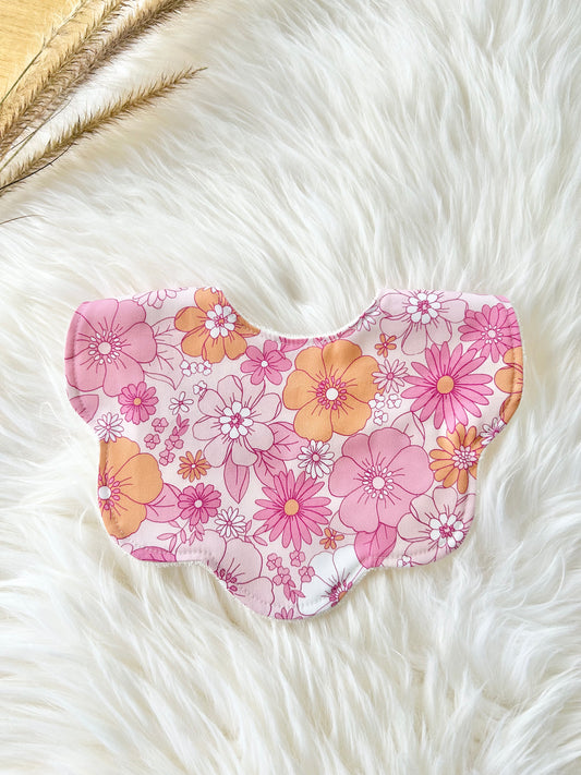 Adorable Baby Girl Bib, Scalloped Style Bib: May