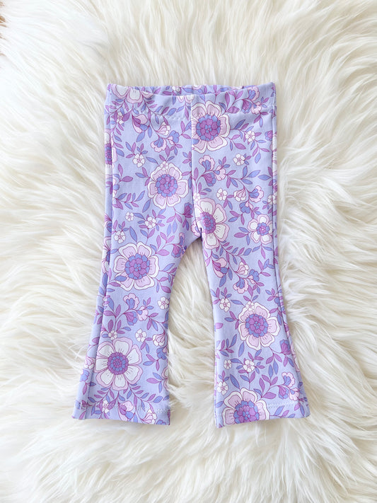 Adorable Floral Flare Pants for Babies & Toddlers: Pretty Purple 6-9 months