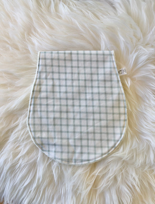 Sage Green Gingham Baby Burp Cloth